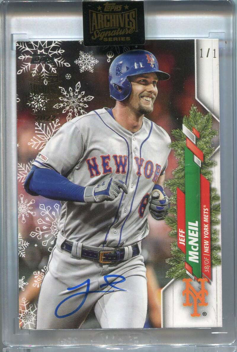 2022 Topps Archives Signature Series Jeff McNeil Auto 1/1 2020 Topps Holiday