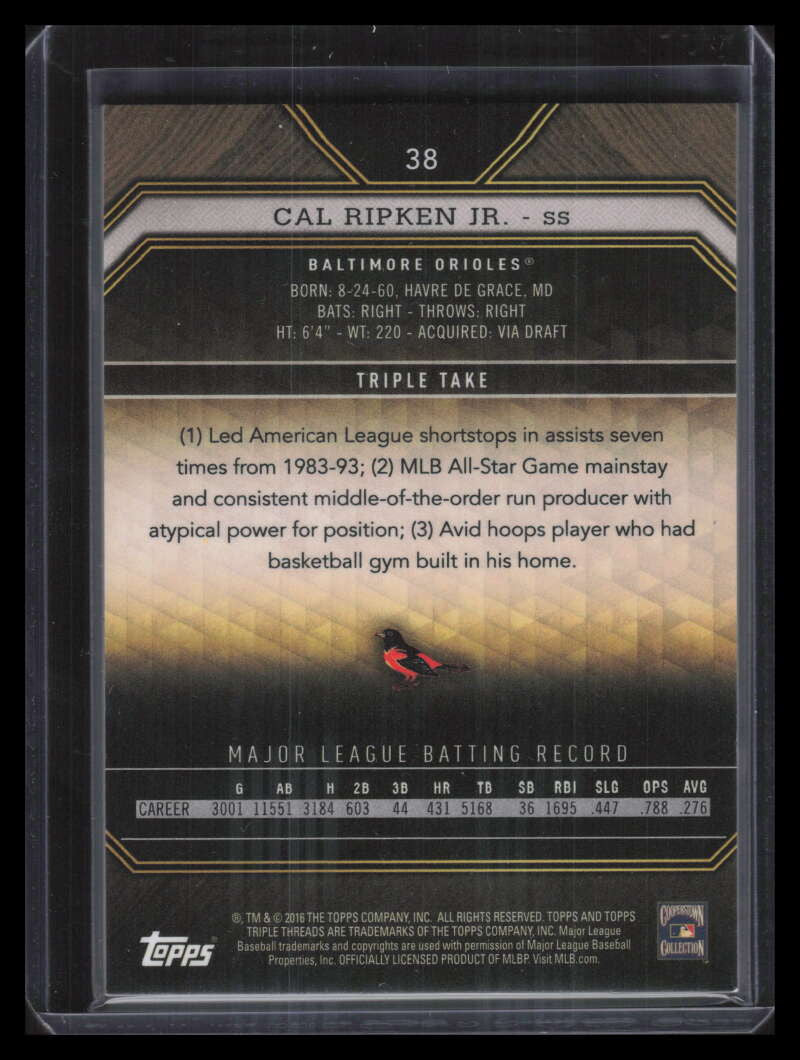 2016 Topps Triple Threads Amethyst 38 Cal Ripken Jr. 25/340