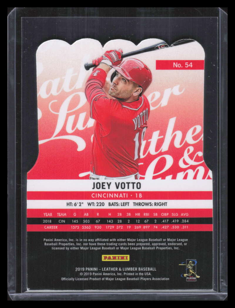 2019 Panini Leather and Lumber Die Cut Gold 54 Joey Votto 16/99