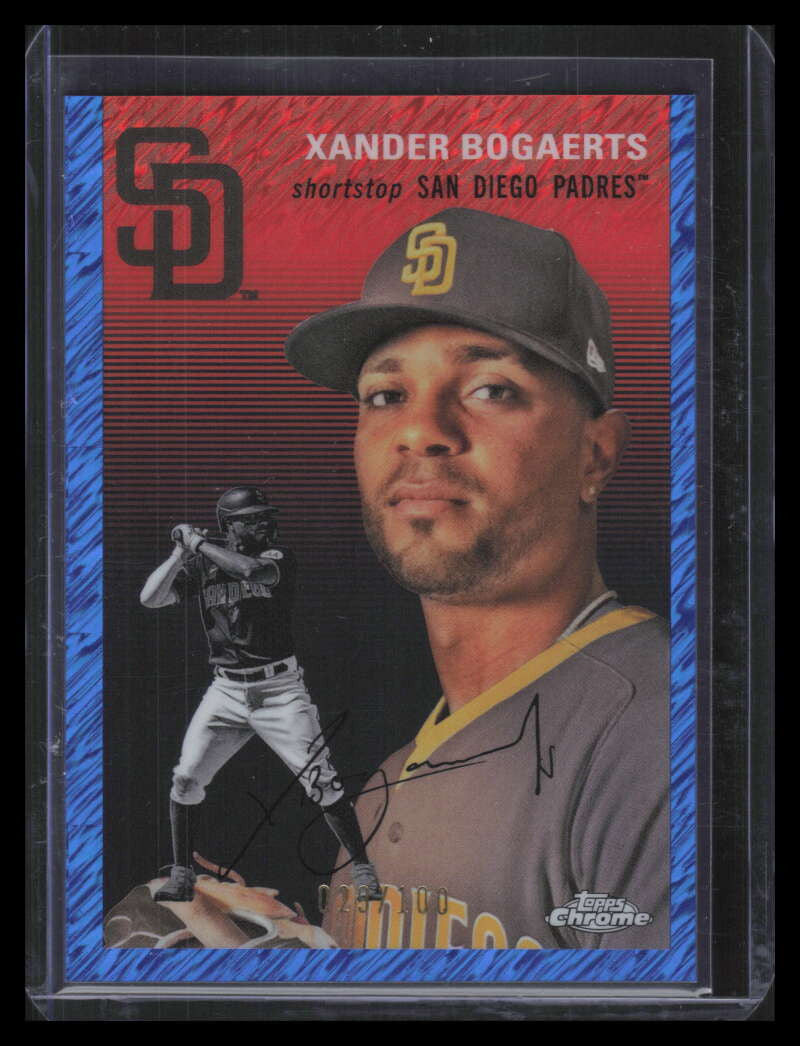2023 Topps Chrome Platinum Blue Shimmer Refractor 367 Xander Bogaerts 29/100