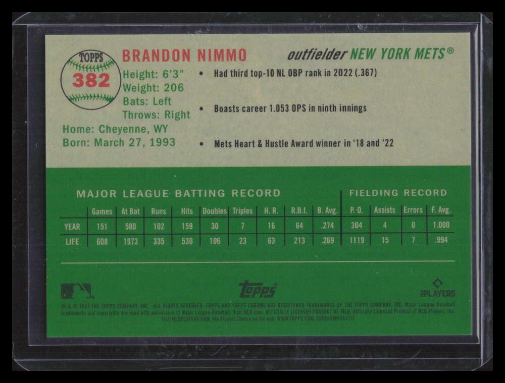 2023 Topps Chrome Platinum Toile Cream Fuchsia Shimmer Refractor Nimmo 85/100