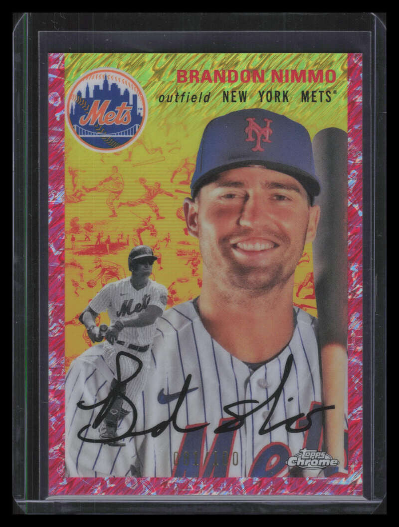 2023 Topps Chrome Platinum Toile Cream Fuchsia Shimmer Refractor Nimmo 81/100
