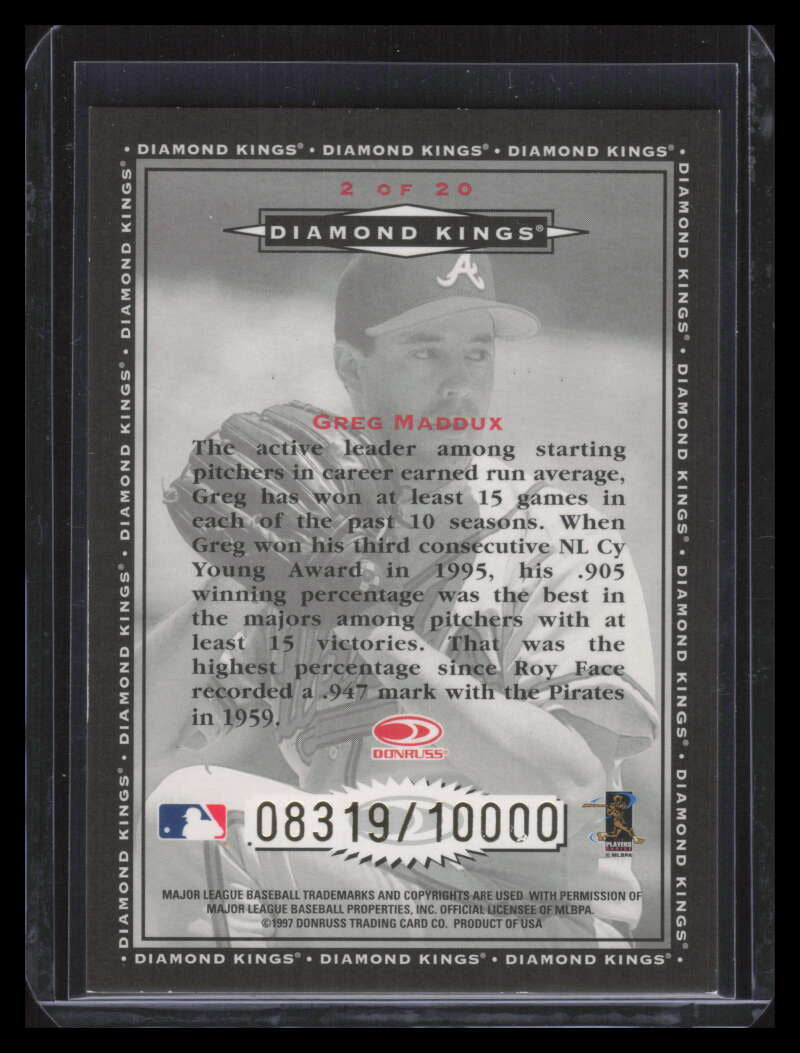 1998 Donruss Diamond Kings 2 Greg Maddux 8319/10000