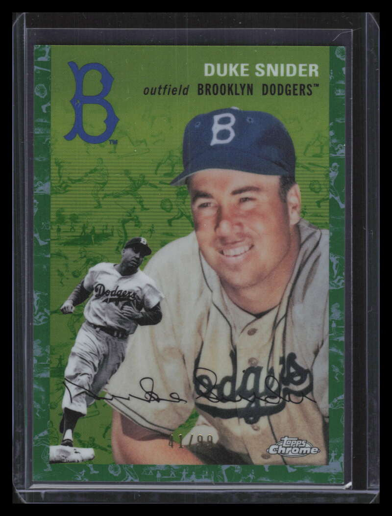 2023 Topps Chrome Platinum Toile White Green Refractor 405 Duke Snider 41/99