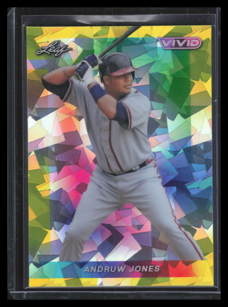 2023 Leaf Vivid Yellow Crystals 4 Andruw Jones 4/10
