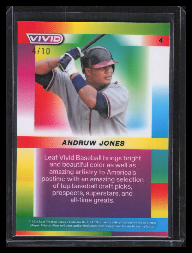 2023 Leaf Vivid Yellow Crystals 4 Andruw Jones 4/10