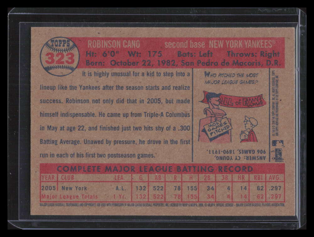 2006 Topps Heritage 323 Robinson Cano SP 139302