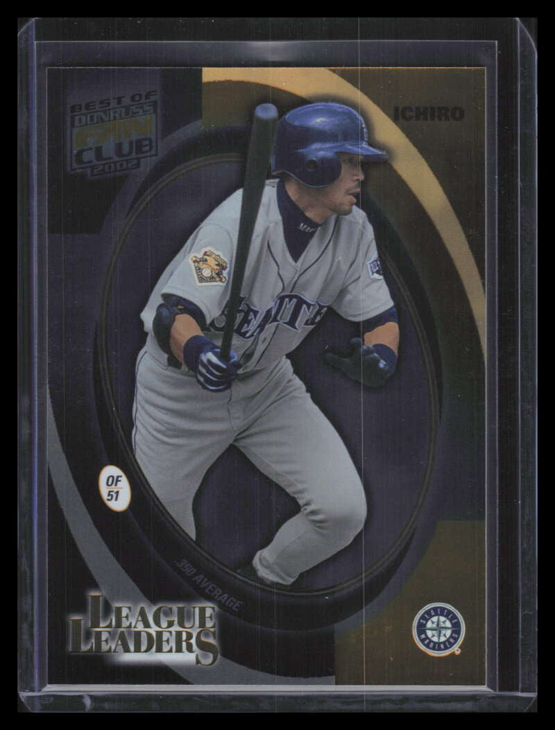 2002 Donruss Best of Fan Club League Leaders ll43 Ichiro Suzuki AVG 77/300