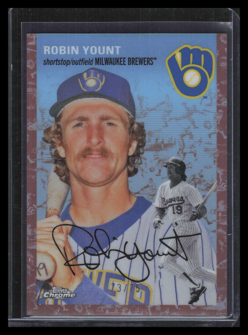 2023 Topps Chrome Platinum Toile Cream Rose Gold Refractor Robin Yount 73/75