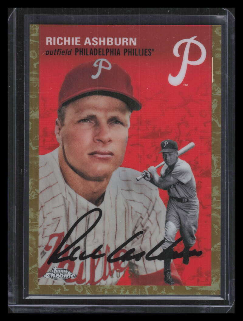 2023 Topps Chrome Platinum Toile Cream Gold Refractor 58 Richie Ashburn 10/50