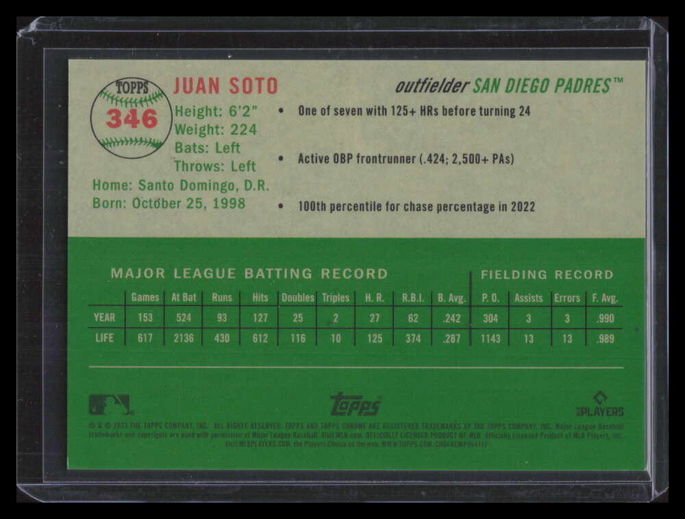 2023 Topps Chrome Platinum Anniversary Gold Wave Refractor 346 Juan Soto 29/50