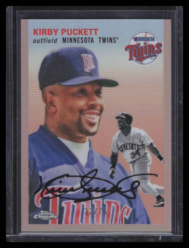 2023 Topps Chrome Platinum Anniversary Rose Gold Refractor Kirby Puckett 32/75
