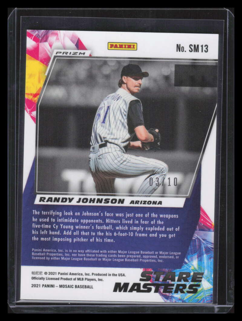 2021 Panini Mosaic Stare Masters Mosaic Gold Refractor 13 Randy Johnson 3/10