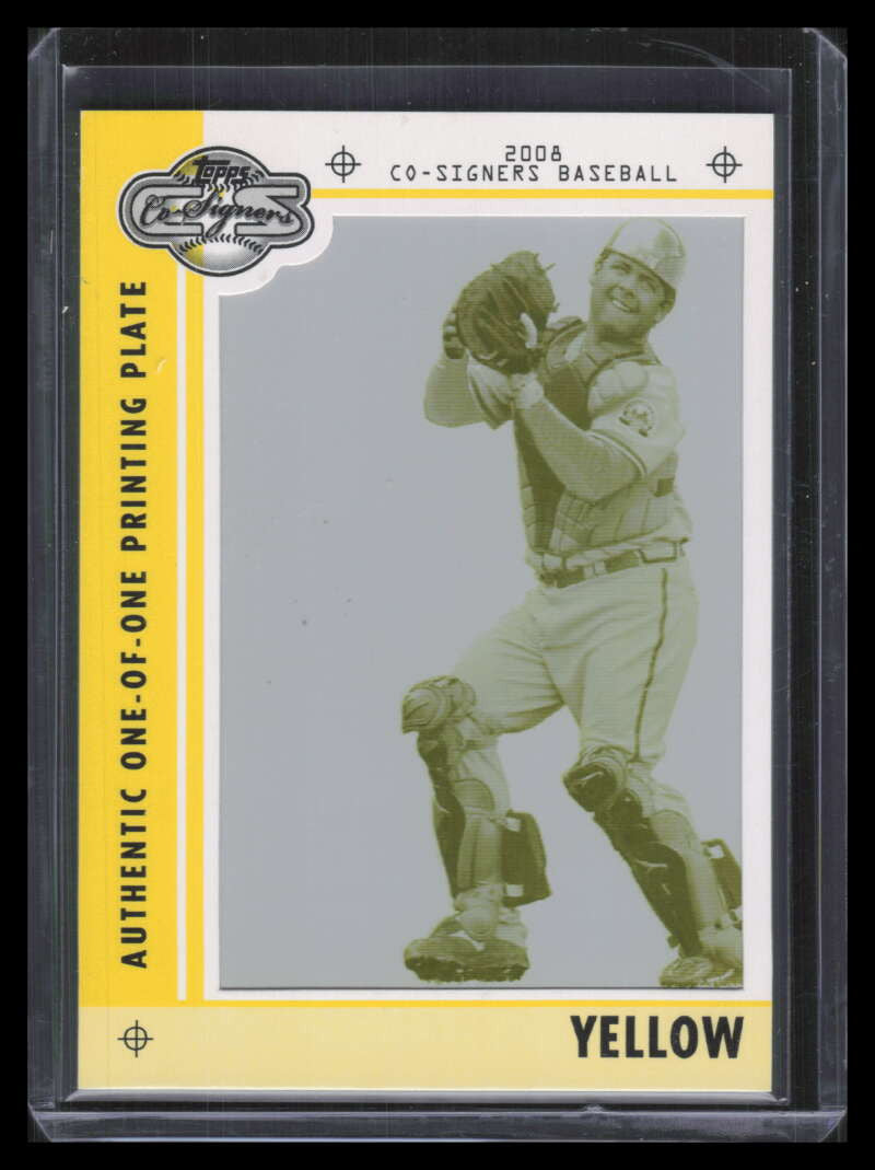 SOLD 150394 2008 Topps CO-Signers Printing Plate Yellow 69 Brian McCann 1/1