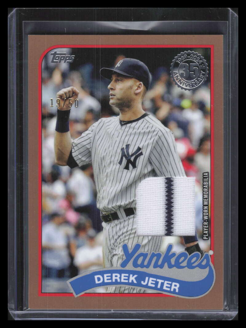 2024 Topps '89 Topps Relics Gold 89brdj Derek Jeter Jersey 19/50