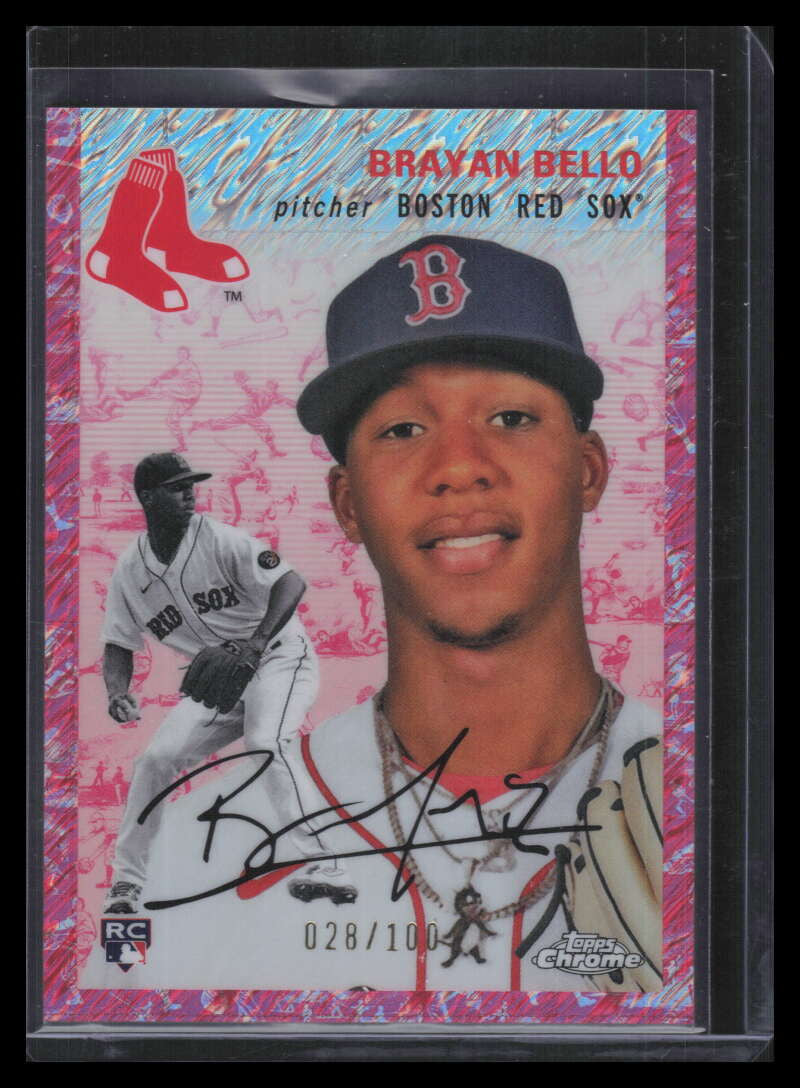 2023 Topps Chrome Platinum Toile Cream Fuchsia Refractor Brayan Bello RC 28/100