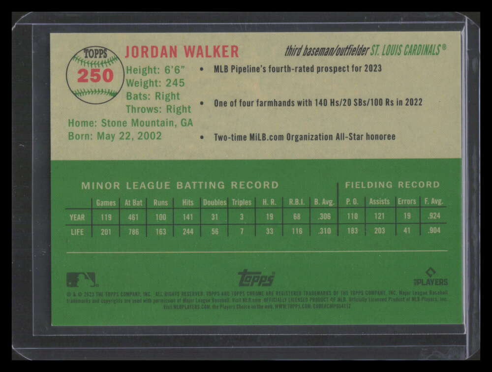 DELETE 150474 2023 Topps Chrome Platinum Toile White Green Refractor Jordan Walker Rookie 5/99
