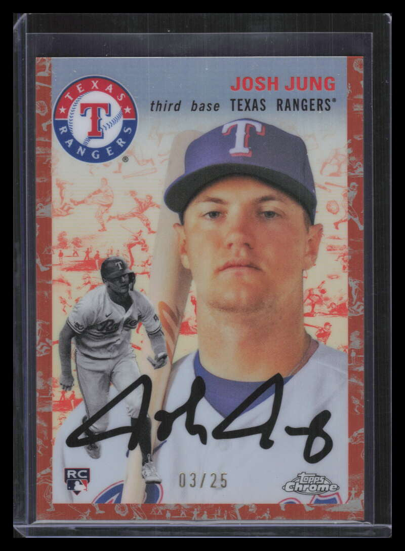 2023 Topps Chrome Platinum Toile White Orange Refractor Josh Jung Rookie 3/25