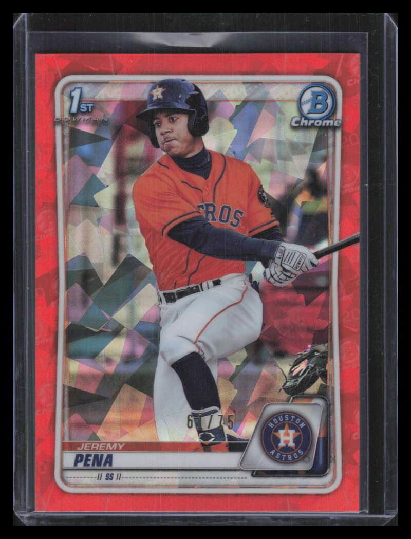 2020 Bowman Chrome Sapphire Orange Refractor bcp61 Jeremy Pena Rookie 61/75