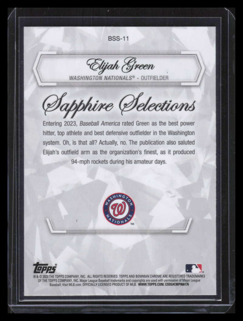 2023 Bowman Chrome Sapphire Sapphire Selections bss11 Elijah Green Rookie