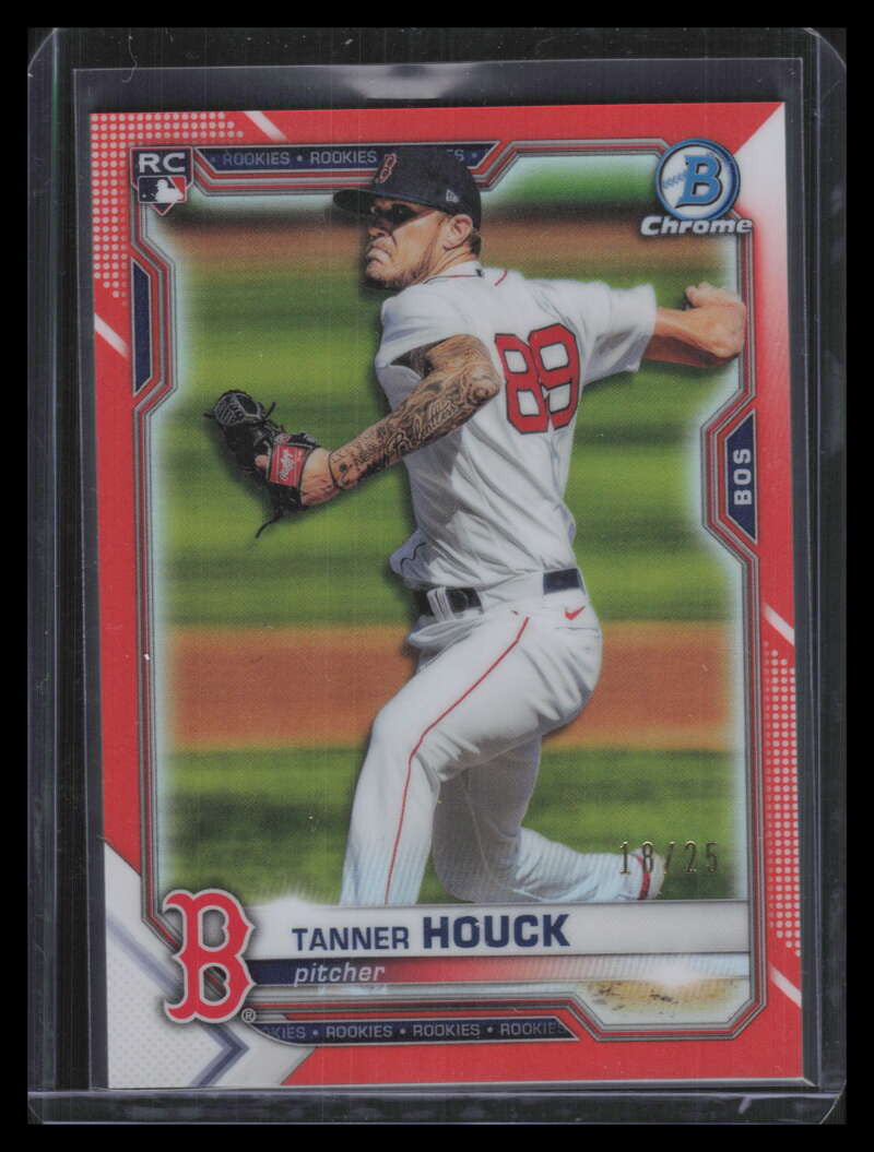 2021 Bowman Chrome Orange Refractor 13 Tanner Houck Rookie 18/25