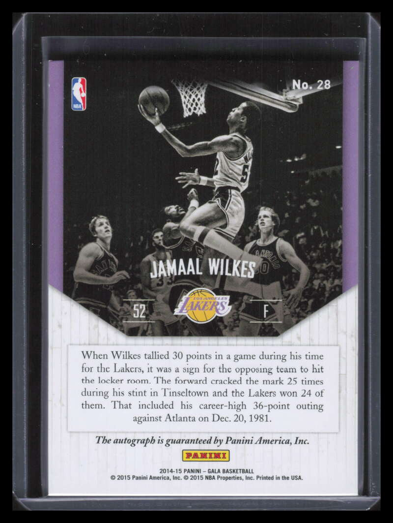 SOLD 150502 2014-15 Panini Gala Starring Role Signatures 28a Jamaal Wilkes Auto 5/60