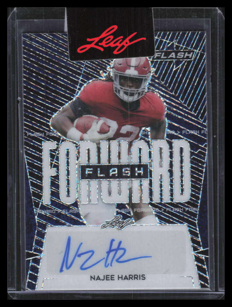 2021 Leaf Flash Forward Autographs Navy Blue Najee Harris Rookie Auto 18/75
