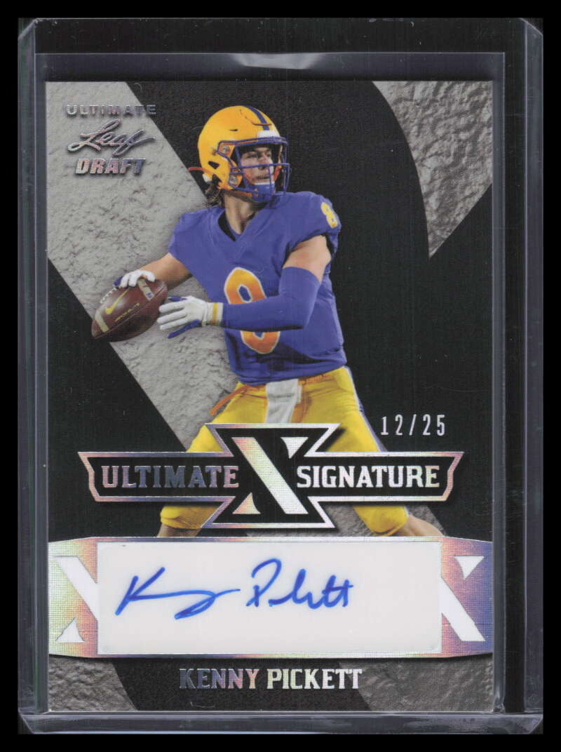 2022 Leaf Ultimate X Signatures Silver Spectrum Kenny Pickett Rookie Auto 12/25