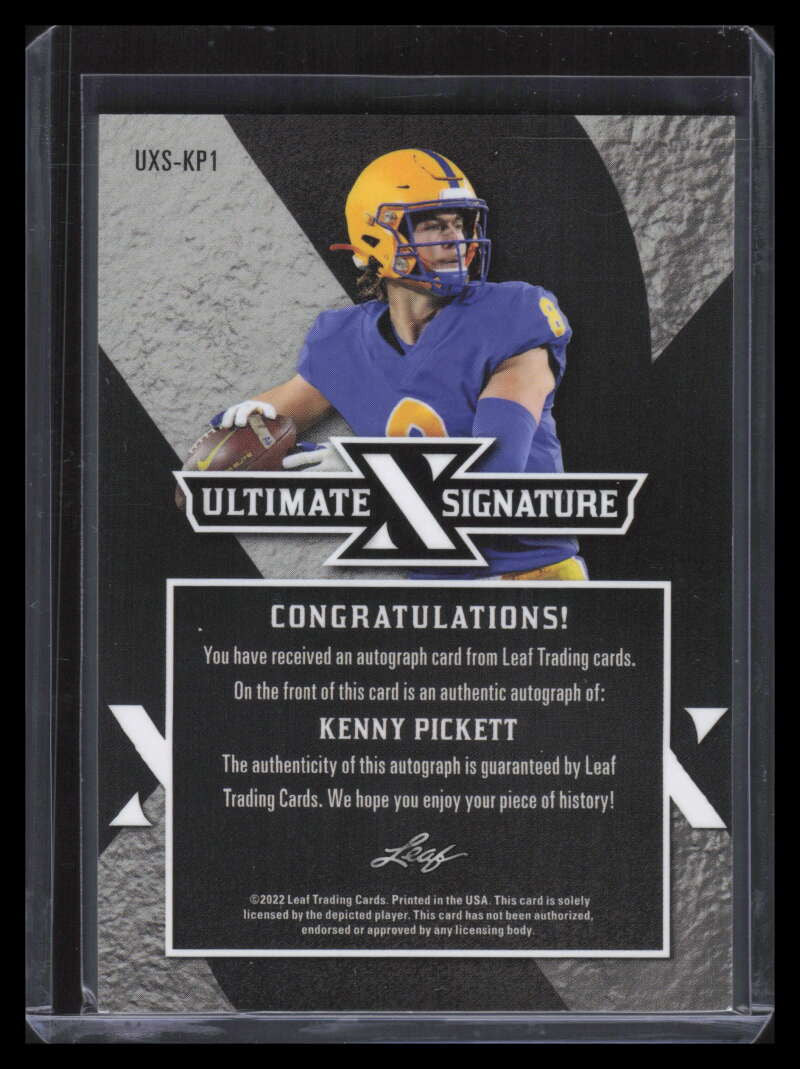 2022 Leaf Ultimate X Signatures Silver Spectrum Kenny Pickett Rookie Auto 12/25