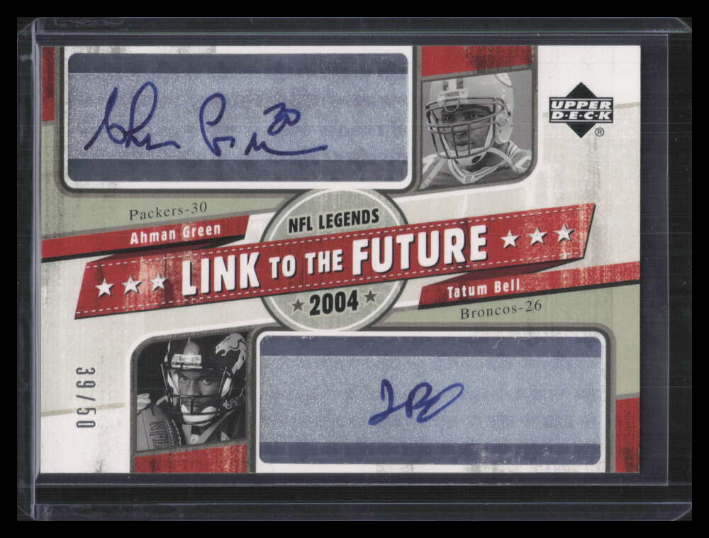 2004 UD Legends Link to Future Autographs Ahman Green Bell RC Dual Auto 39/50