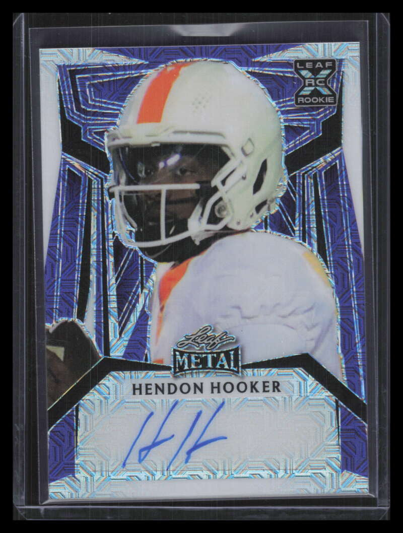 DELETE 150718 2023 Leaf Metal Portrait Autographs Mojo Purple Hendon Hooker Rookie Auto 3/3