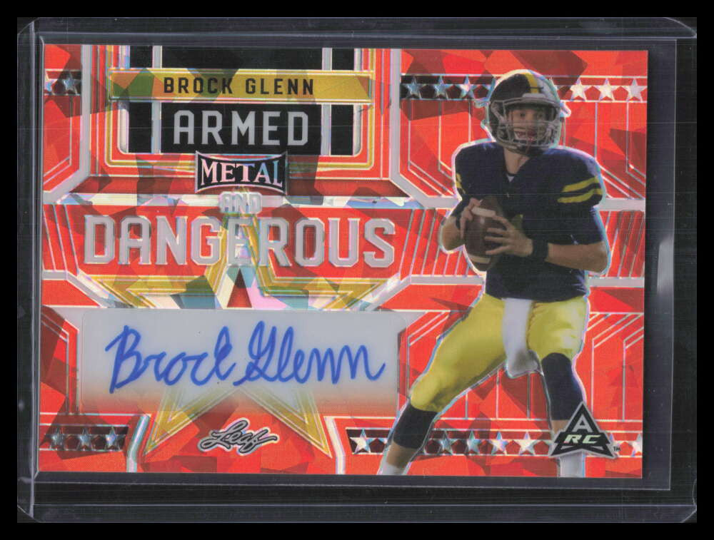 DELETE 150725 2023 Leaf Metal Armed and Dangerous Crystal Orange Brock Glenn Rookie Auto 1/1
