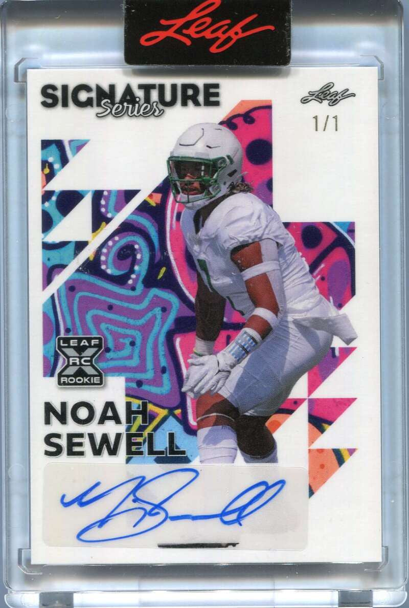 DELETE 150733 2023 Leaf Signature Series Street Art bans1 Noah Sewell Rookie Auto 1/1