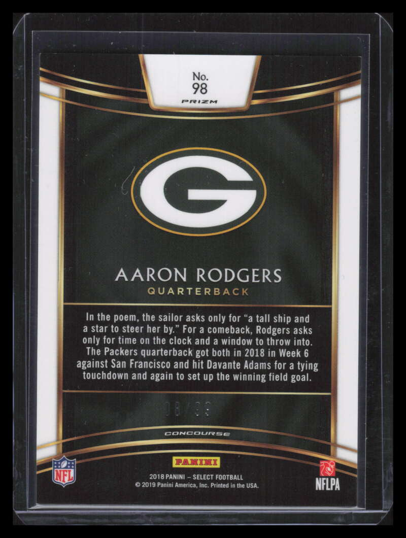 2018 Select Prizm Maroon 98 Aaron Rodgers 8/99 Concourse