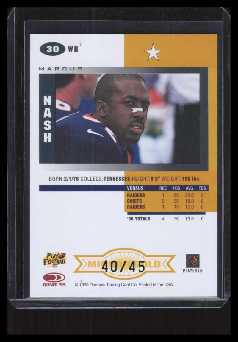 1999 Leaf Certified Mirror Gold 30 Marcus Nash 40/45
