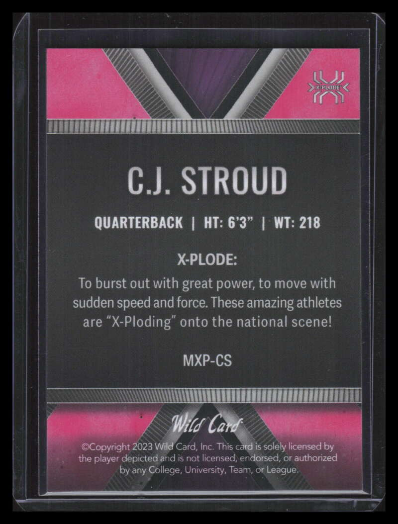 2023 Wild Card Matte Chase X-Plode Pink MXPCS C. J. Stroud Rookie 3/5
