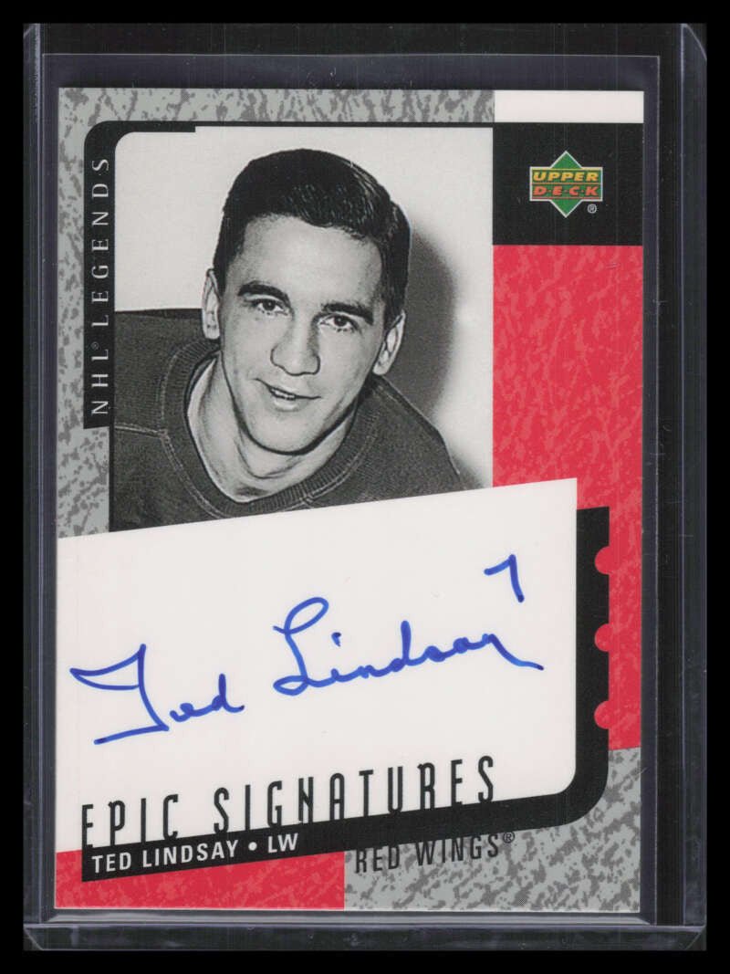 2000-01 Upper Deck Legends Epic Signatures TL Ted Lindsay Auto