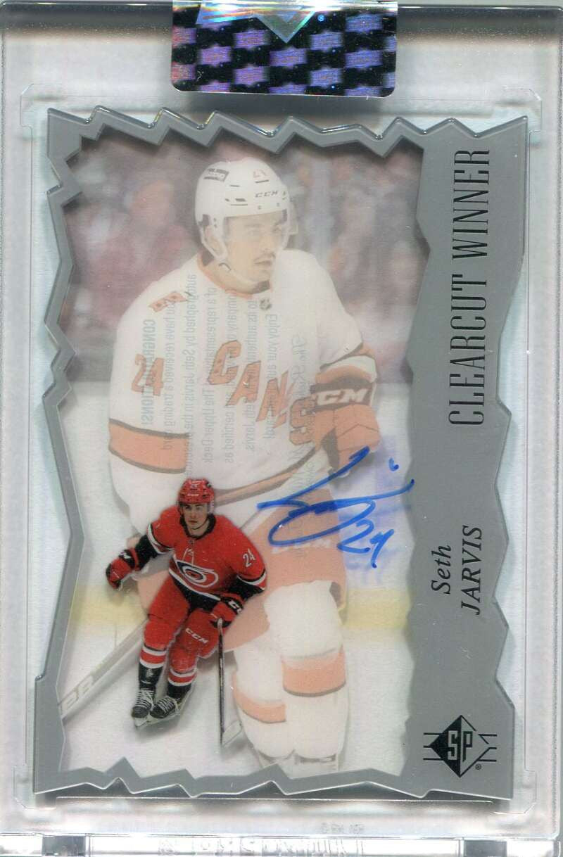 2021-22 Upper Deck Clear Cut Clear Cut Winners Autographs CWSJ Seth Jarvis Auto