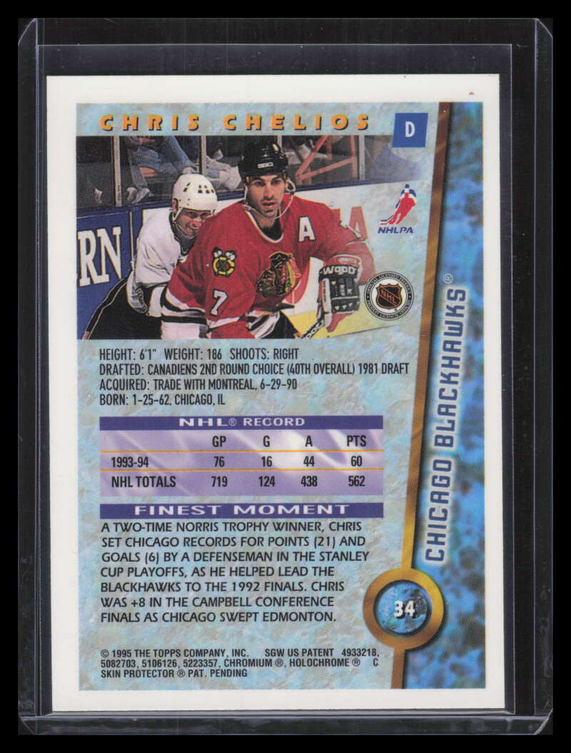 1994-95 Finest Refractor 34 Chris Chelios