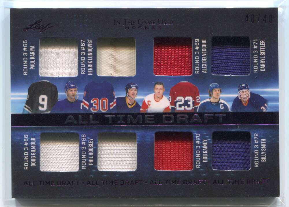2022-23 ITG All Time Draft Kariya Gilmour Lundqvist Smith Sittler 8 Jersey 40/40