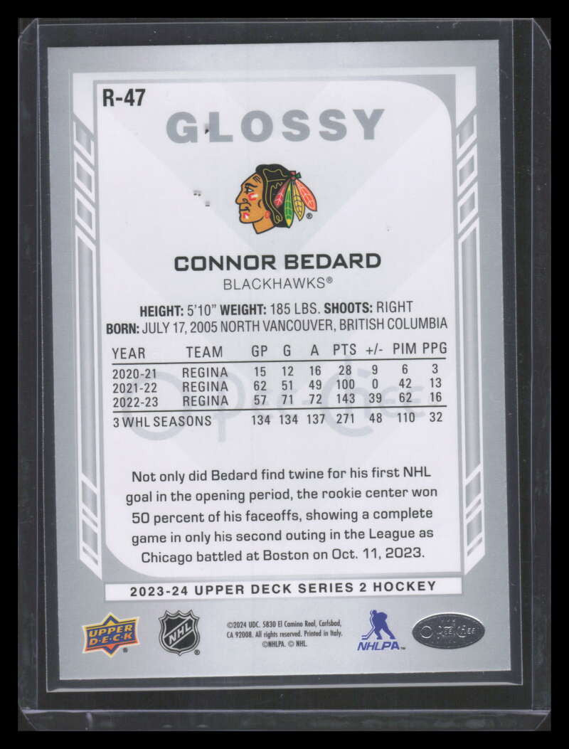 2023-24 Upper Deck OPC Glossy r47 Connor Bedard Rookie 139681