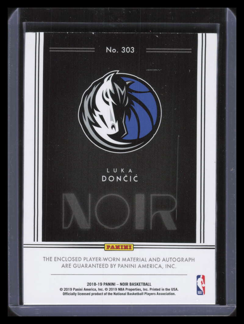 2018-19 Panini Noir 303 Luka Doncic BW Rookie Patch Auto 57/99 Black and White