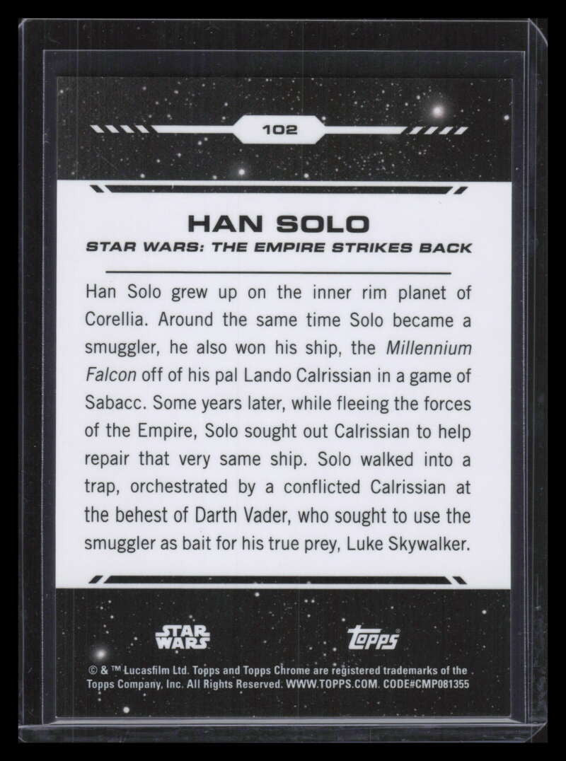 2024 Topps Chrome Star Wars Kashyyk Green Refractor 102 Han Solo 43/99