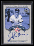 2003 Upper Deck Yankees Signature Pride New York Autograph JC Jerry Coleman Auto