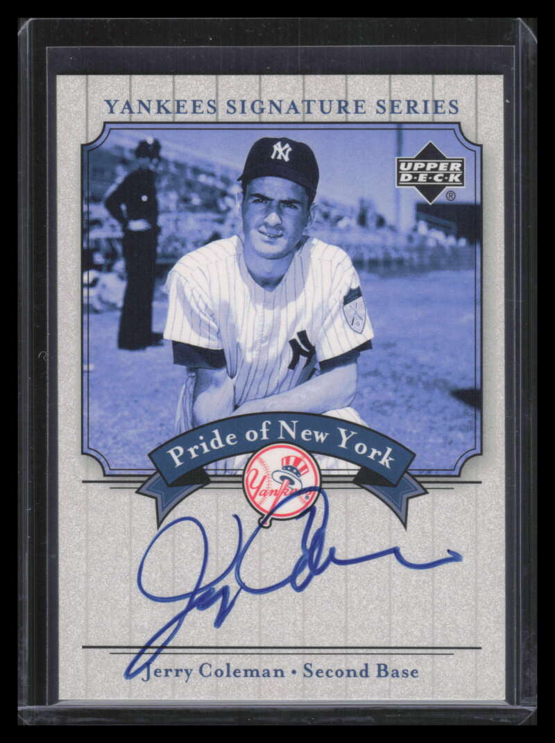 2003 Upper Deck Yankees Signature Pride New York Autograph JC Jerry Coleman Auto