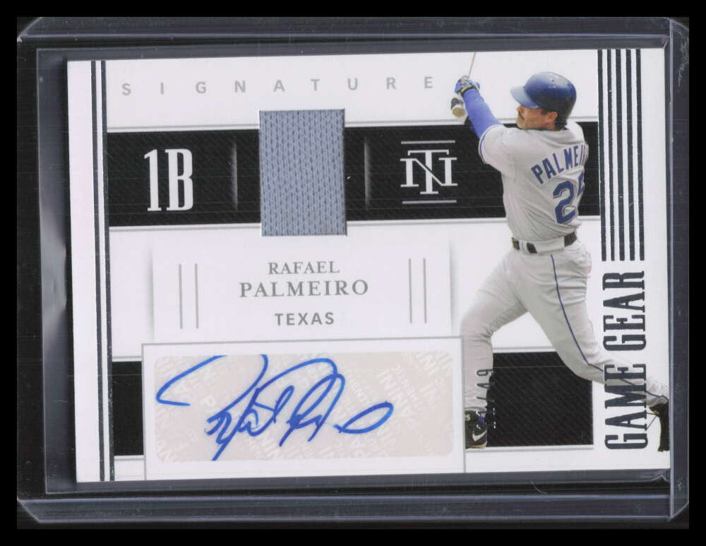 2021 Panini National Treasures Game Gear 42 Rafael Palmeiro Jersey Auto 11/49