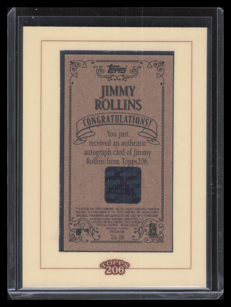 2002 Topps 206 Autographs JR Jimmy Rollins Auto