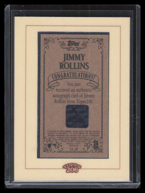 2002 Topps 206 Autographs JR Jimmy Rollins Auto