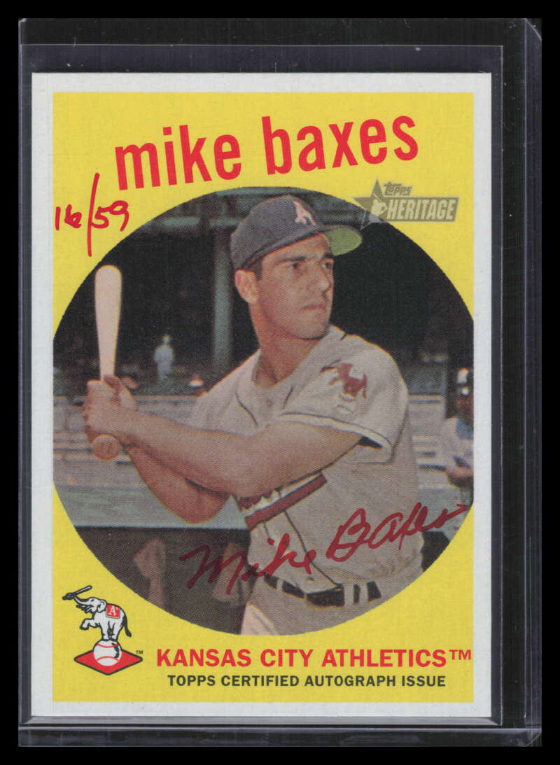 2008 Topps Heritage Real One Autographs Red Ink MB Mike Baxes Auto 16/59
