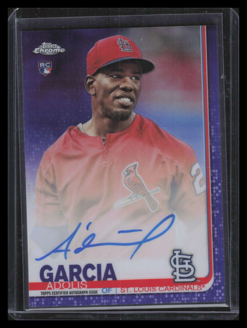 2019 Topps Chrome Autographs Purple Refractor Adolis Garcia Rookie Auto 194/250